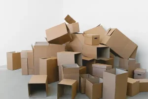 Stack of corrugated cardboard boxes for the packaging industry