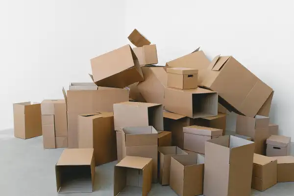 Stack of corrugated cardboard boxes for the packaging industry