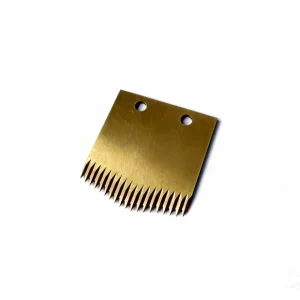 Beveled edge serrated cutter blade for industrial bag sealing