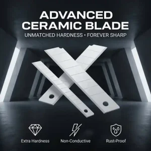 Premium Ceramic Utility Knife Blades Industrial Grade, Precision Cutting, Ultra Sharp & Wear Resistant