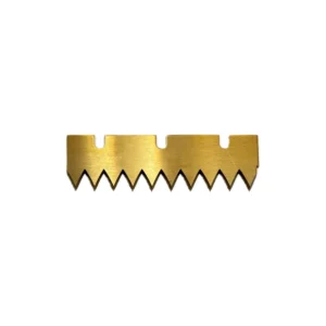 Trapezoidal tooth serrated industrial knife for plastic film cutting